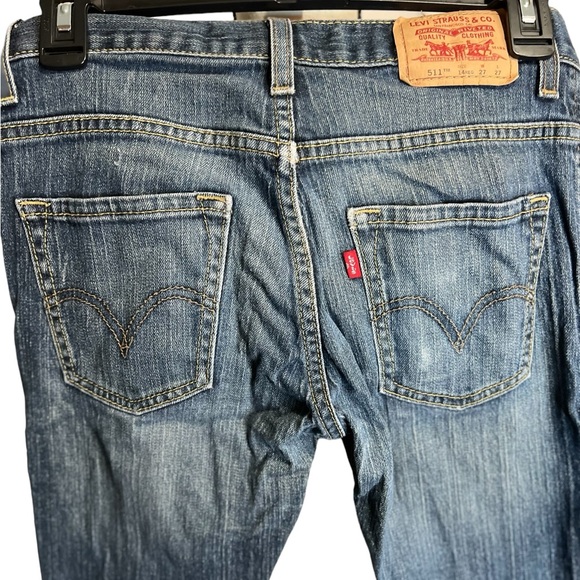 Boys or Girls Levi’s 511 Red Tab Blue Skinny Jeans Sz 14 Reg (27x27) - Picture 5 of 6